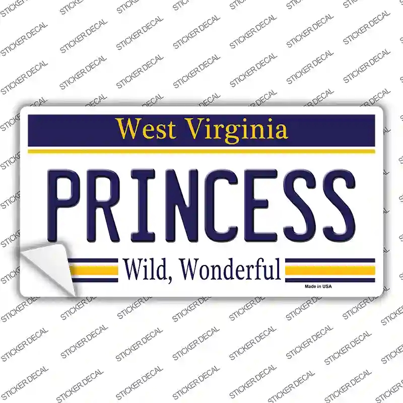 LP-6518s-S Princess West Virginia Novelty Sticker Decal - Small