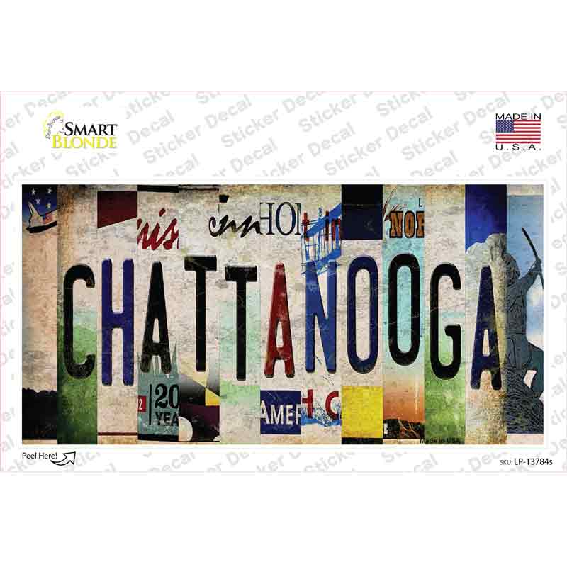 LP-13784s-M Chattanooga Strip Art Novelty Sticker Decal - Medium