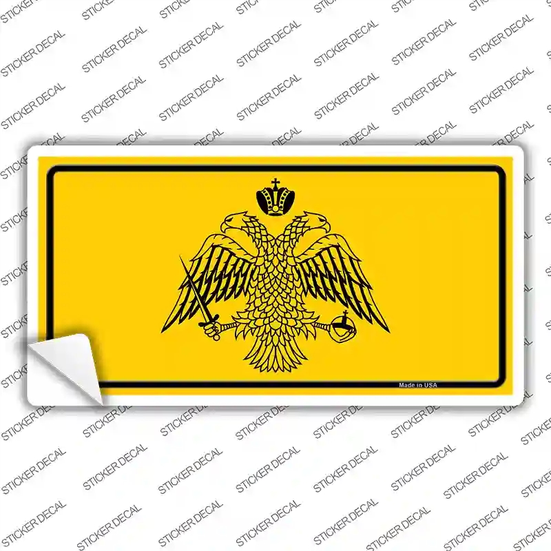 LP-13878s-S Byzantine Empire Flag Yellow Novelty Sticker Decal - Small