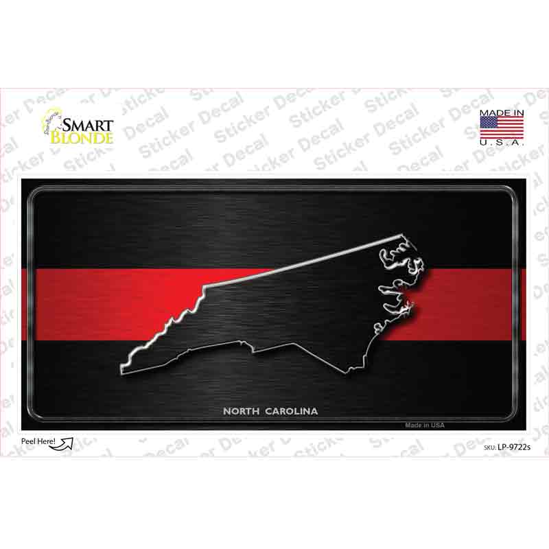LP-9722s-M North Carolina Thin Red Line Novelty Sticker Decal - Medium