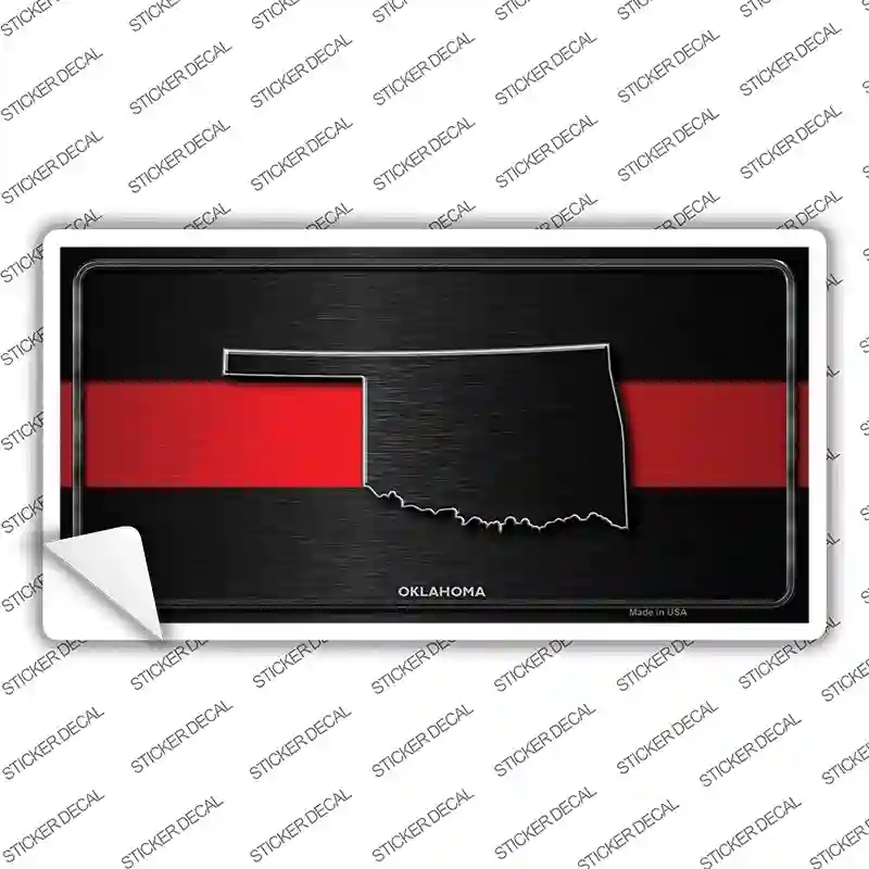 LP-9725s-S Oklahoma Thin Red Line Novelty Sticker Decal - Small