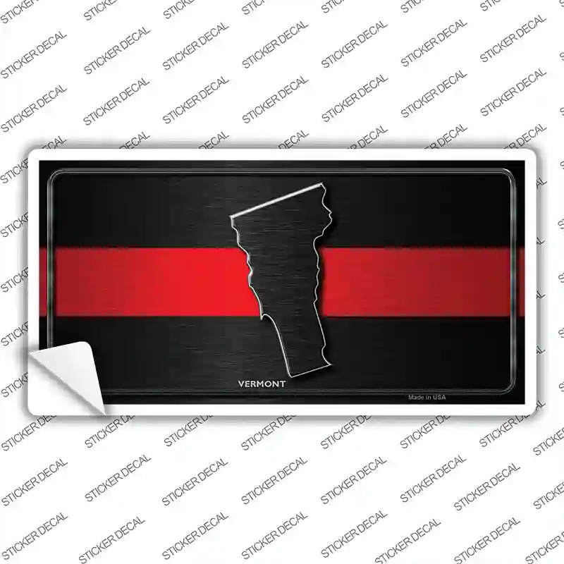 LP-9734s-XL Vermont Thin Red Line Novelty Sticker Decal - Extra Large