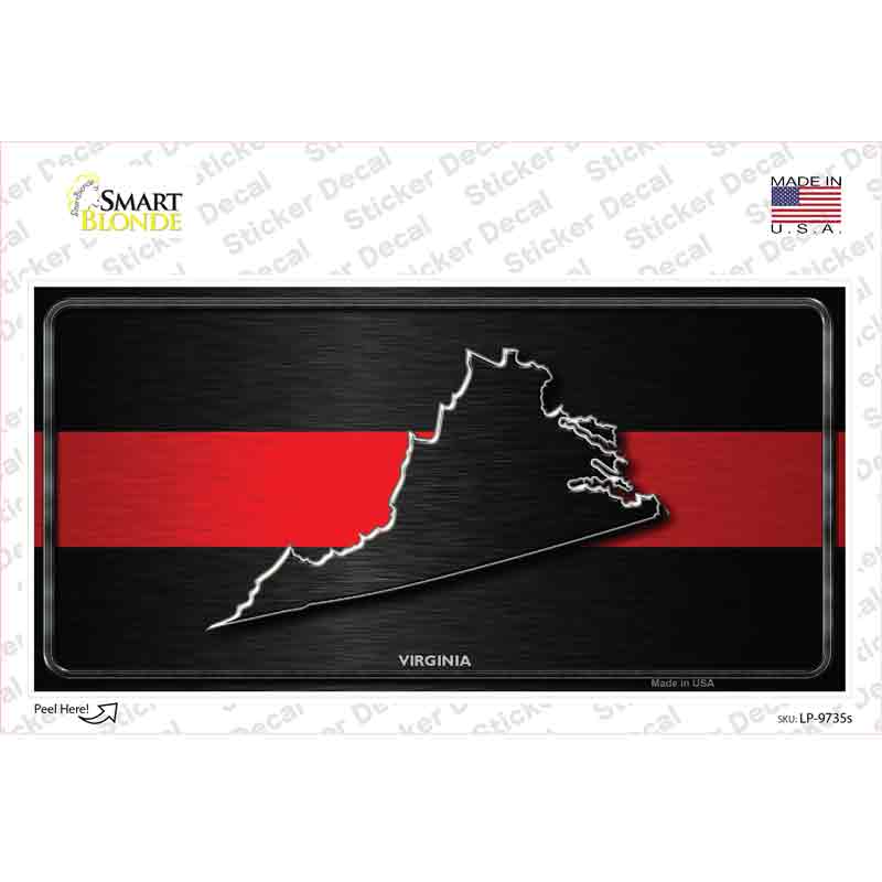 LP-9735s-M Virginia Thin Red Line Novelty Sticker Decal - Medium