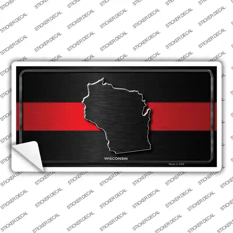 LP-9738s-XL Wisconsin Thin Red Line Novelty Sticker Decal - Extra Large