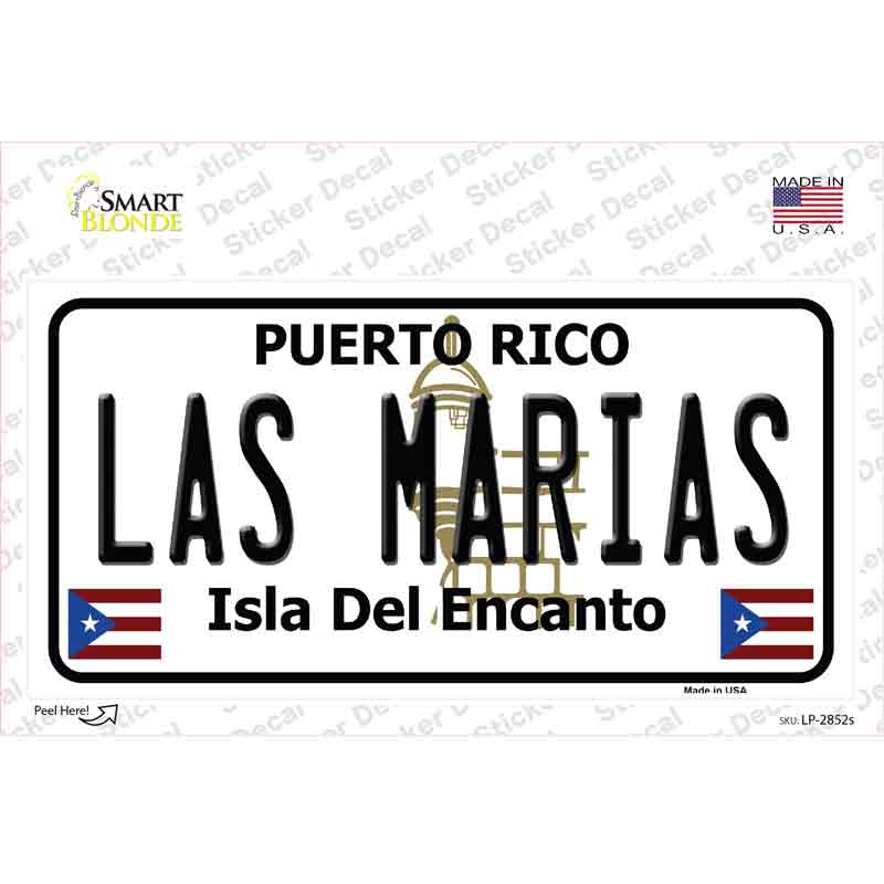 LP-2852s-M Las Marias Puerto Rico Novelty Sticker Decal - Medium