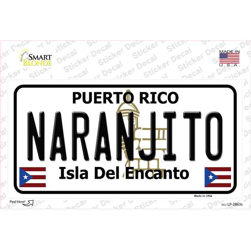 LP-2863s-M Naranjito Puerto Rico Novelty Sticker Decal - Medium