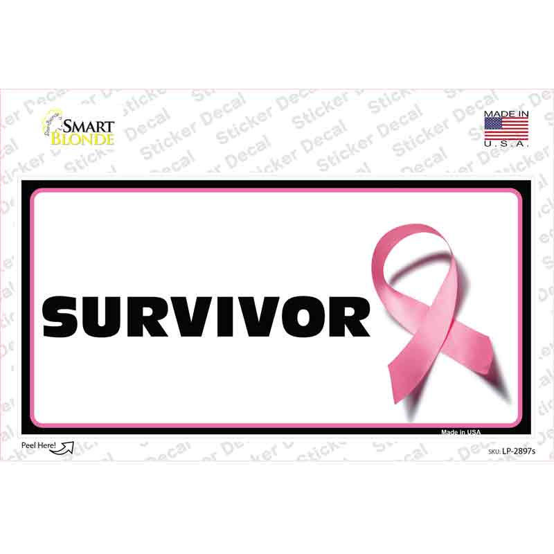 LP-2897s-M Survivor Ribbon Novelty Sticker Decal - Medium