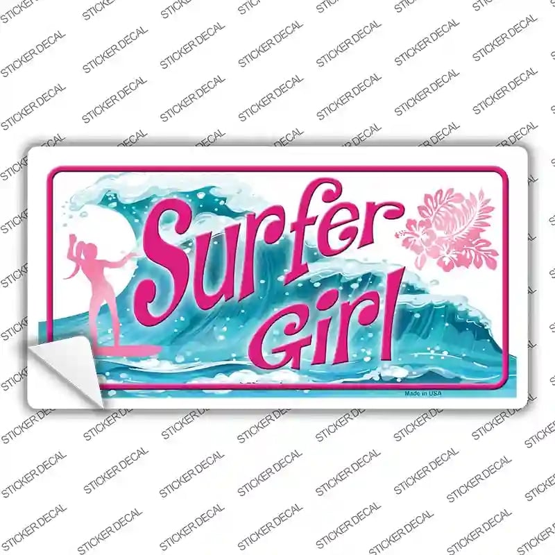 LP-8392s-S Surfer Girl Novelty Sticker Decal - Small