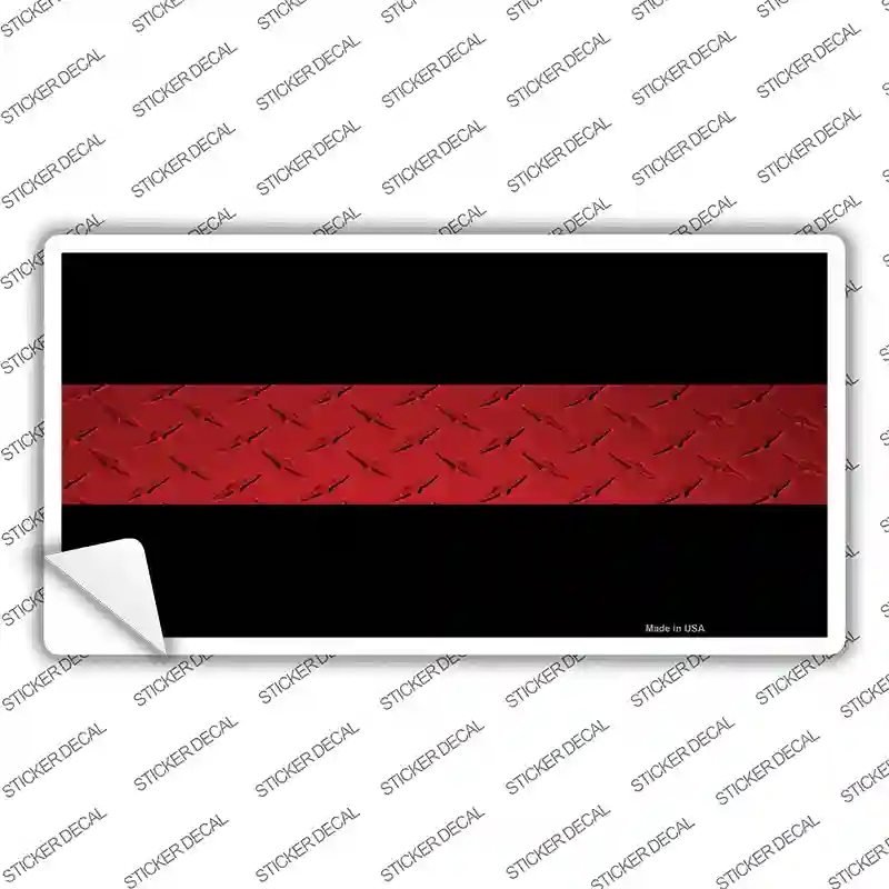 LP-8529s-S Fire Diamond Thin Red Line Novelty Sticker Decal - Small