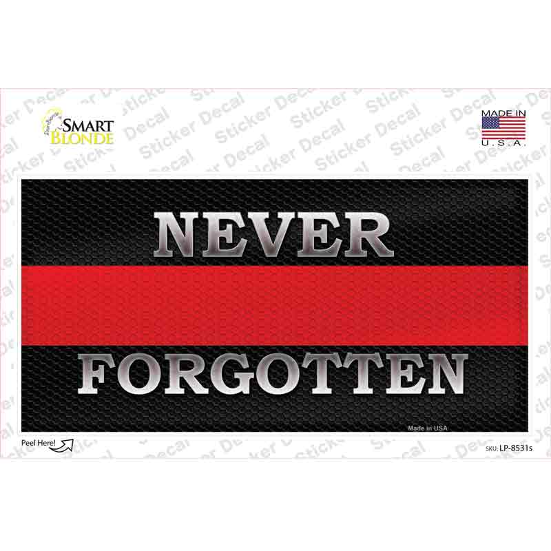 LP-8531s-M Never Forgotten Thin Red Line Novelty Sticker Decal - Medium