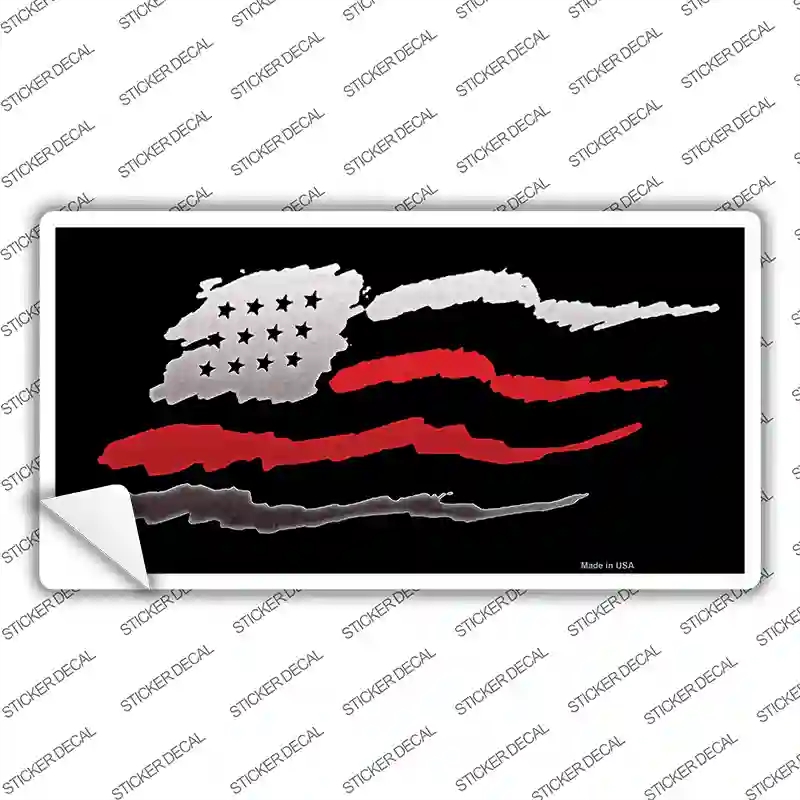 LP-8533s-S American Flag Thin Red Line Novelty Sticker Decal - Small