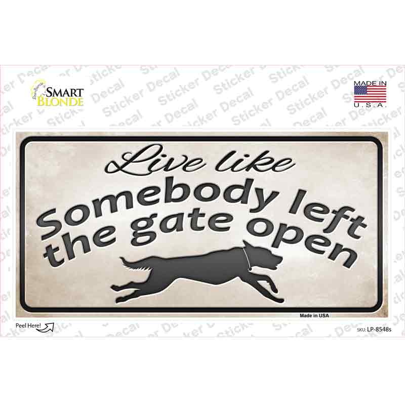 LP-8548s-M Gate Open Novelty Sticker Decal - Medium