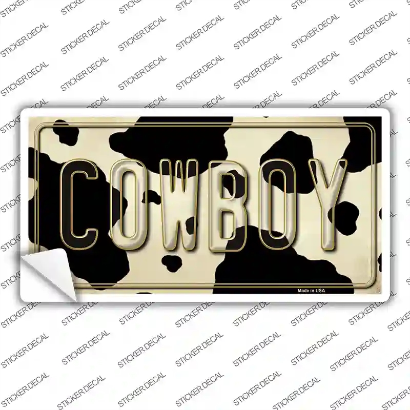 LP-8551s-S Cowboy Cow Novelty Sticker Decal - Small