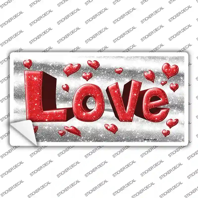 LP-7006s-S Love with Hearts Novelty Sticker Decal - Small