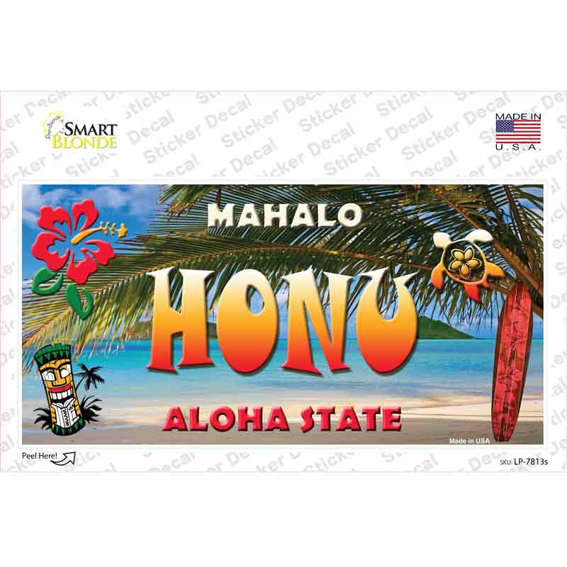 LP-7813s-M Honu Hawaii State Novelty Sticker Decal - Medium