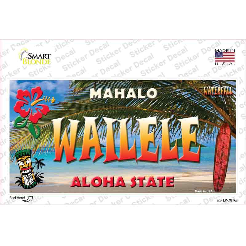 LP-7816s-M Wailele Hawaii State Novelty Sticker Decal - Medium