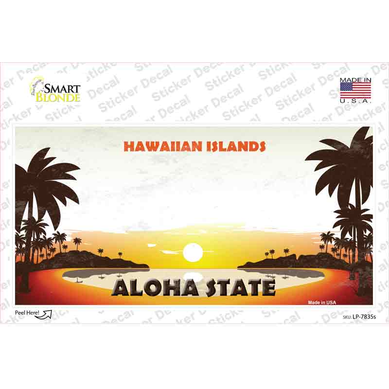 LP-7835s-M Hawaiian Islands Hawaii Blank State Novelty Sticker Decal - Medium