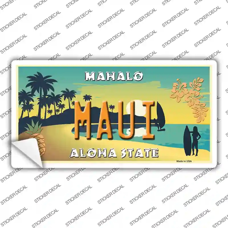 LP-7842s-S Maui Hawaii Pineapple Novelty Sticker Decal - Small