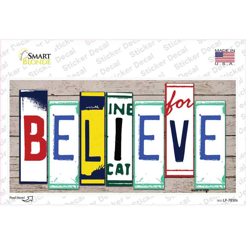 LP-7850s-M Believe Art Wood Novelty Sticker Decal - Medium