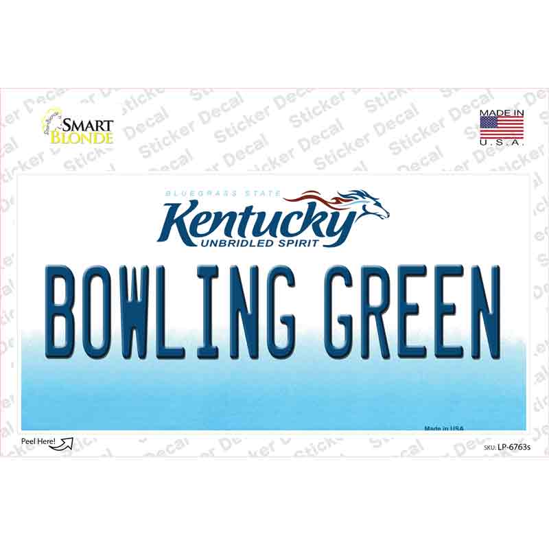 LP-6763s-M Bowling Green Kentucky Novelty Sticker Decal - Medium
