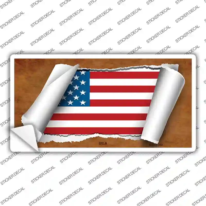LP-9058s-XL American Flag Scroll Novelty Sticker Decal - Extra Large