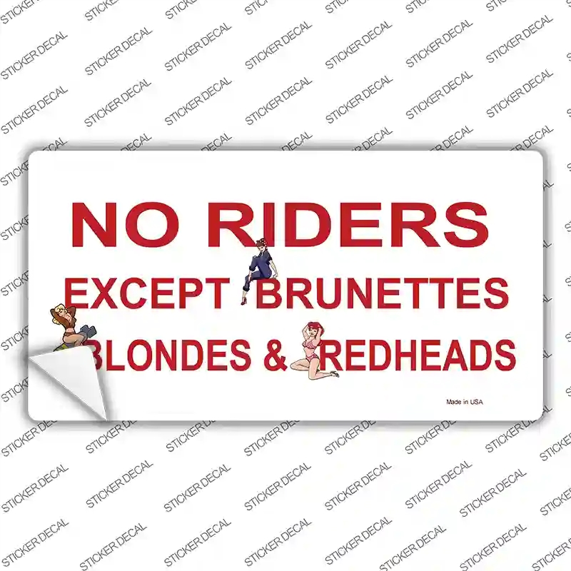 LP-323s-L No Riders Except Novelty Sticker Decal - Large