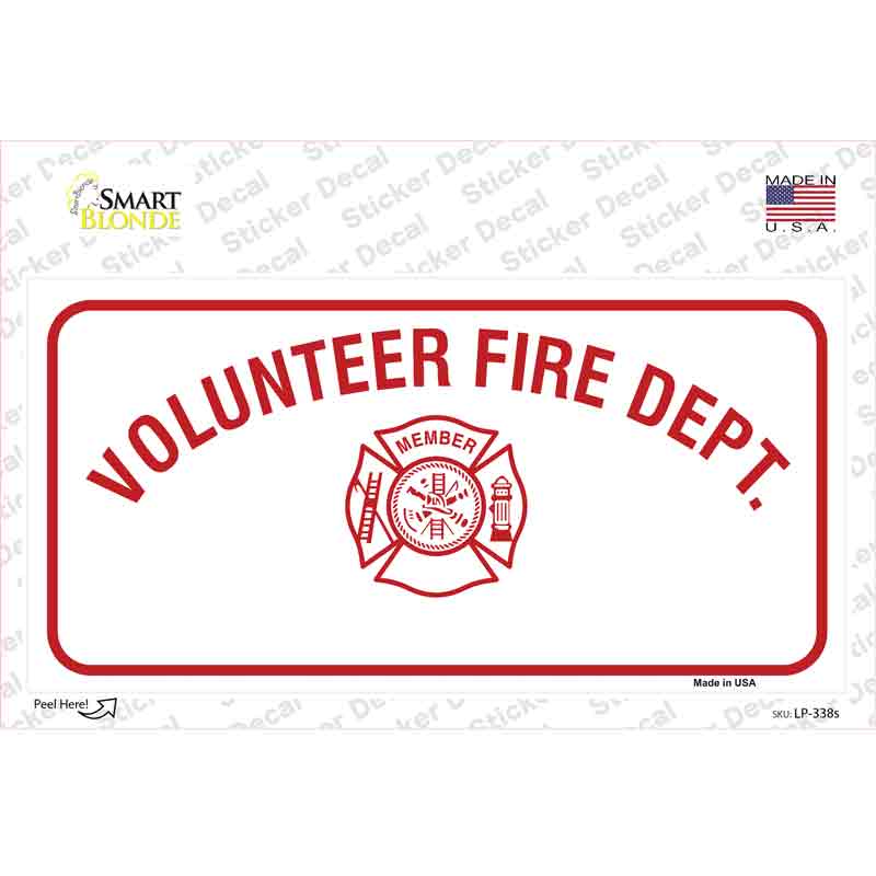 LP-338s-M Volunteer Fire Department Novelty Sticker Decal - Medium
