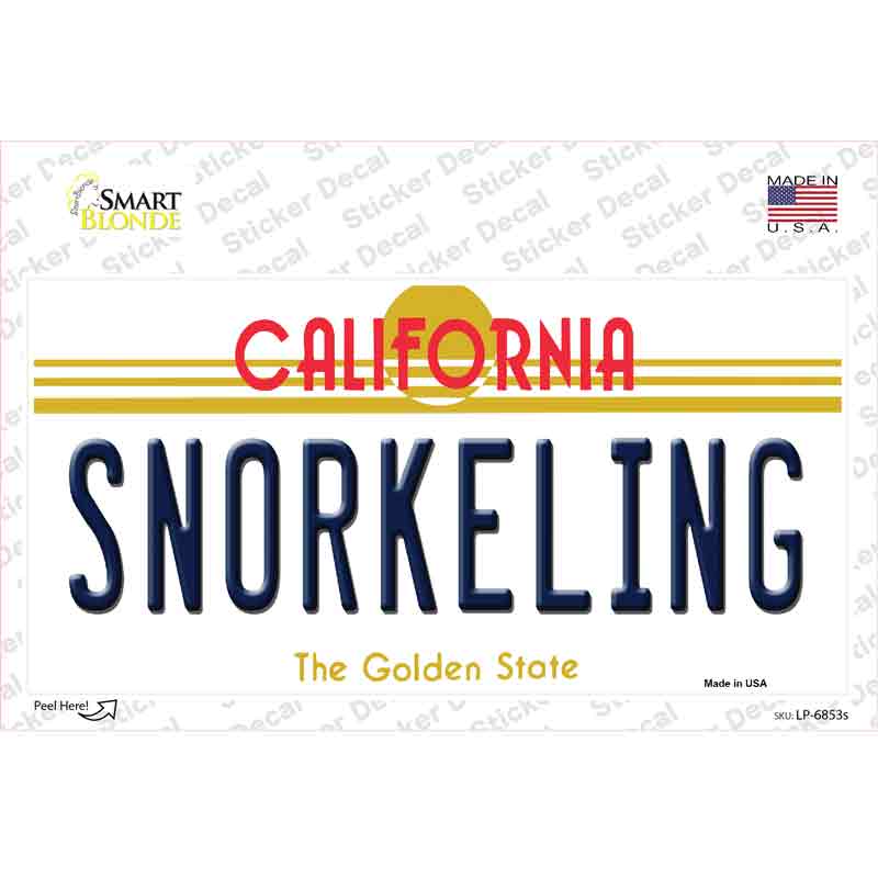 LP-6853s-M Snorkeling California Novelty Sticker Decal - Medium