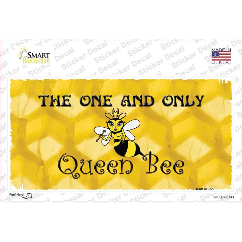 LP-6874s-M Queen Bee Honey Comb Novelty Sticker Decal - Medium