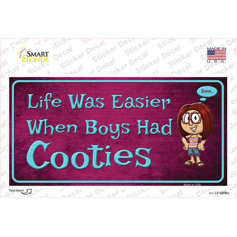 LP-6896s-M When Boys Had Cooties Novelty Sticker Decal - Medium