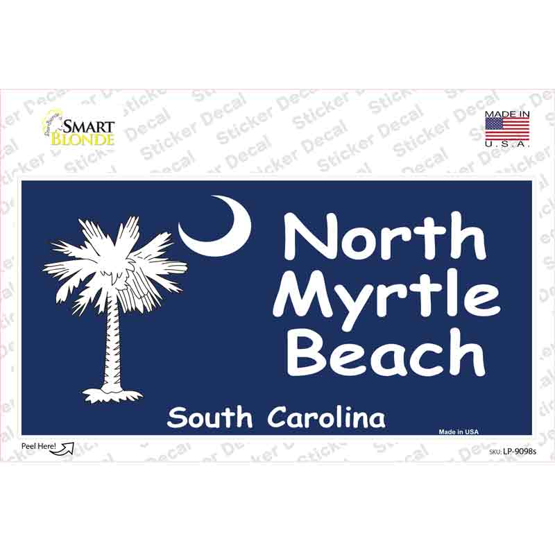 LP-9098s-M North Myrtle Beach Flag Novelty Sticker Decal - Medium