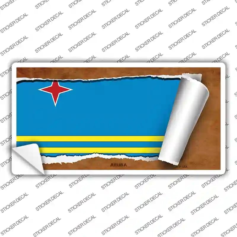 LP-9127s-XL Aruba Flag Scroll Novelty Sticker Decal - Extra Large
