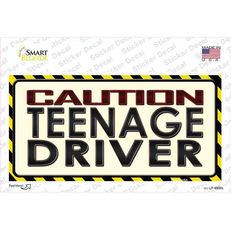 LP-9900s-M Caution Teenage Driver Novelty Sticker Decal - Medium