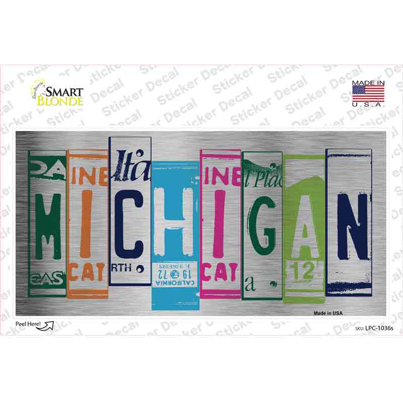LPC-1036s-M Michigan Art Novelty Sticker Decal - Medium