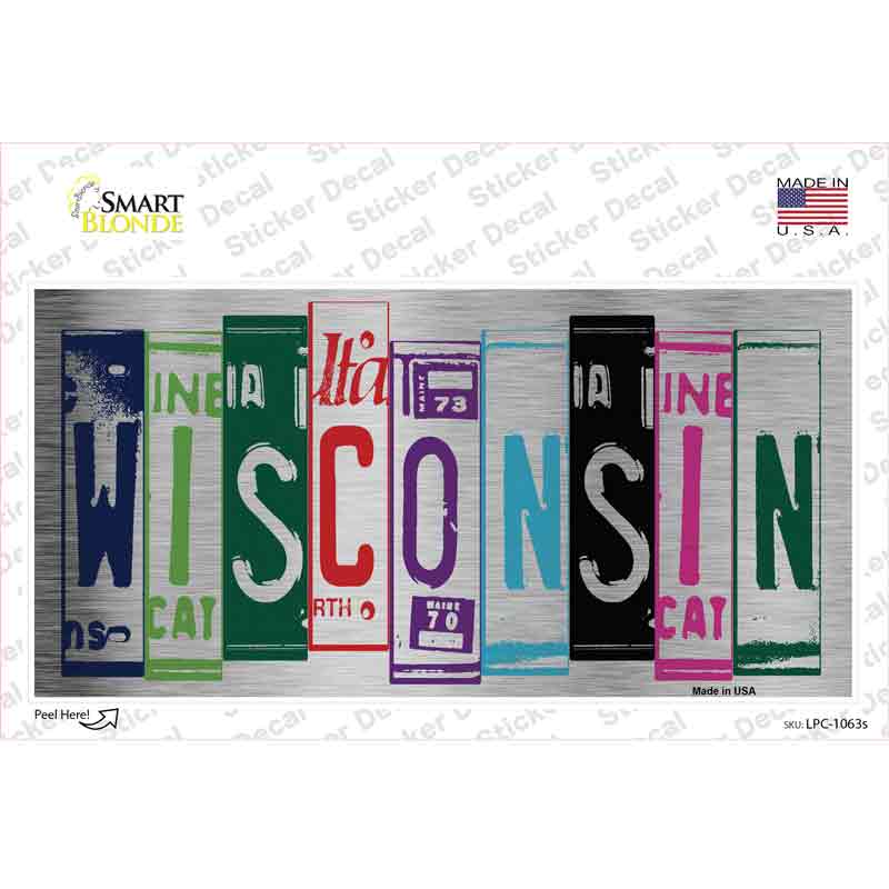 LPC-1063s-M Wisconsin Art Novelty Sticker Decal - Medium