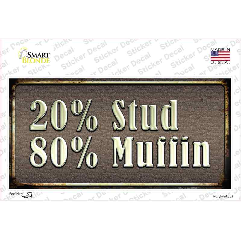 LP-9435s-M 20 Percent Stud Novelty Sticker Decal - Medium