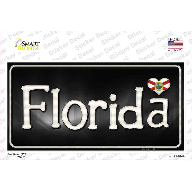 LP-9447s-M Florida Flag Script Novelty Sticker Decal - Medium