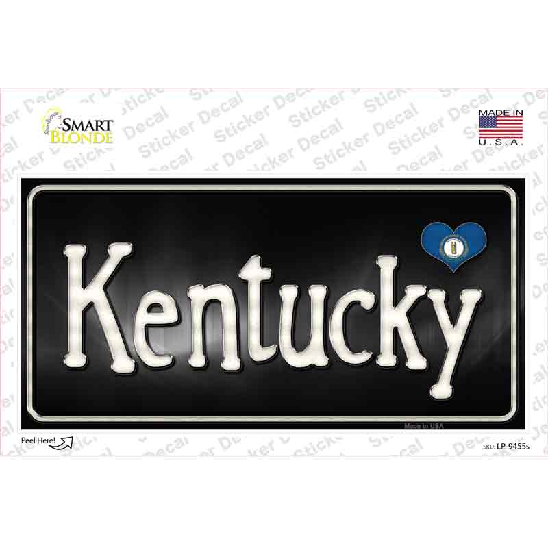 LP-9455s-M Kentucky Flag Script Novelty Sticker Decal - Medium
