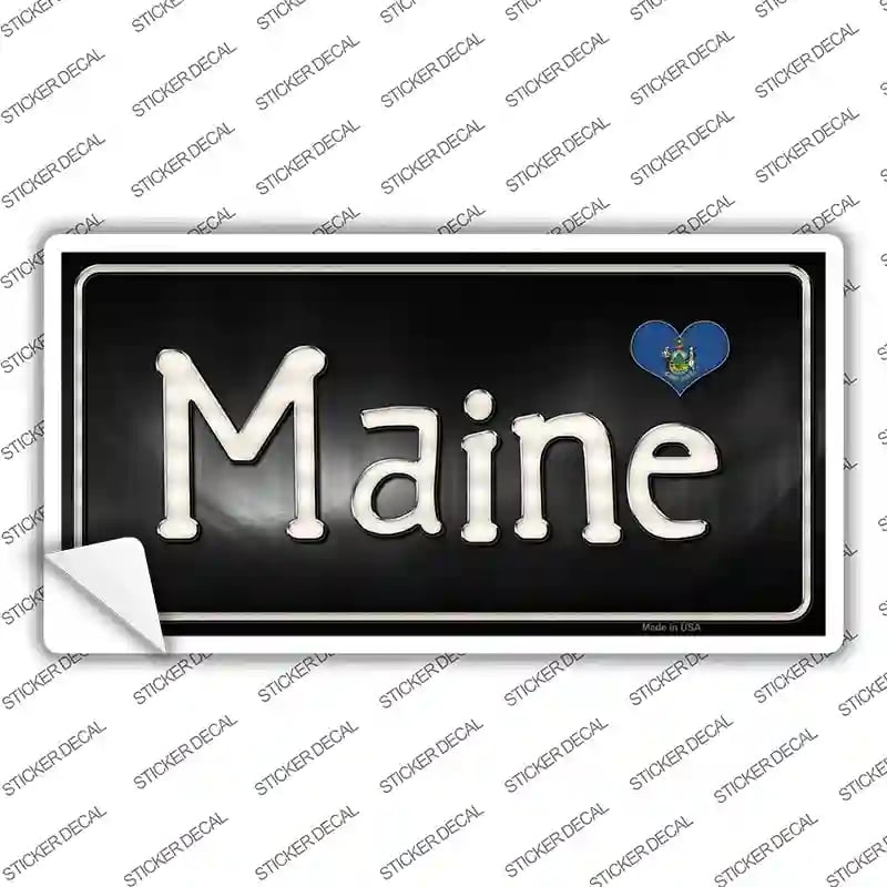 LP-9457s-XL Maine Flag Script Novelty Sticker Decal - Extra Large