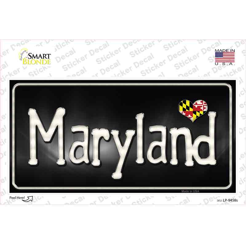LP-9458s-M Maryland Flag Script Novelty Sticker Decal - Medium