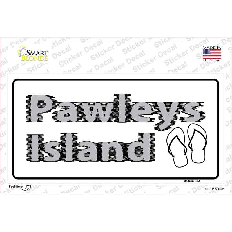 LP-5340s-M Pawleys Island Flip Flops Novelty Sticker Decal - Medium