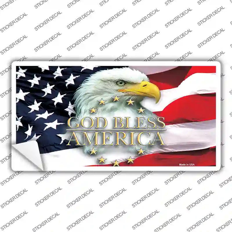 LP-5348s-S God Bless America Eagle Novelty Sticker Decal - Small