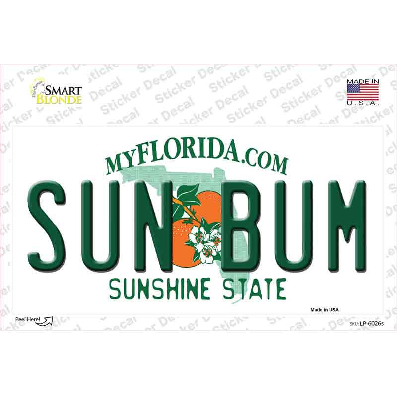 LP-6026s-M Sun Bum Florida Novelty Sticker Decal - Medium