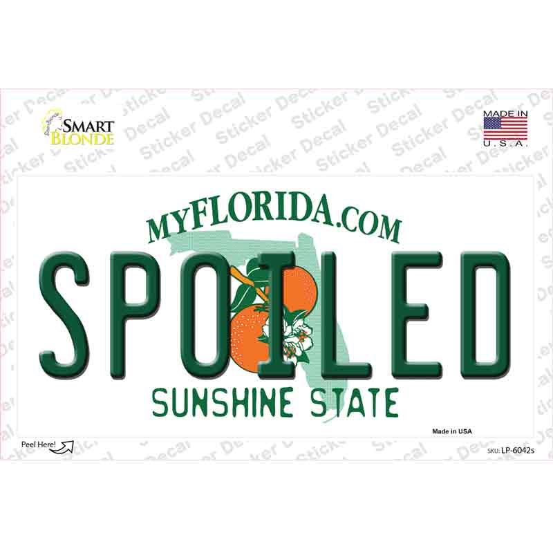 LP-6042s-M Spoiled Florida Novelty Sticker Decal - Medium