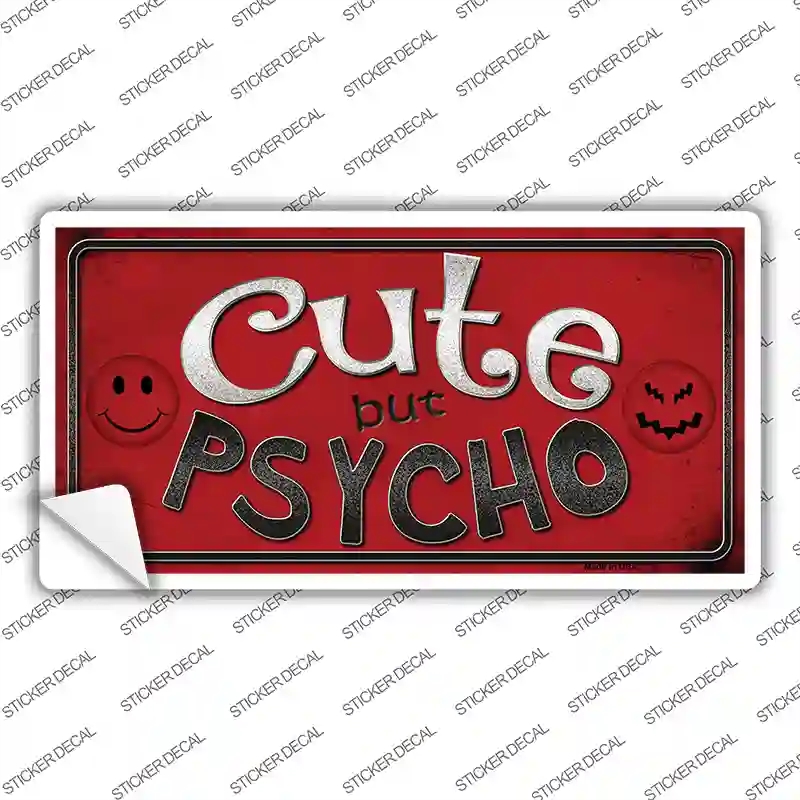 LP-8781s-S Cute But Psycho Novelty Sticker Decal - Small