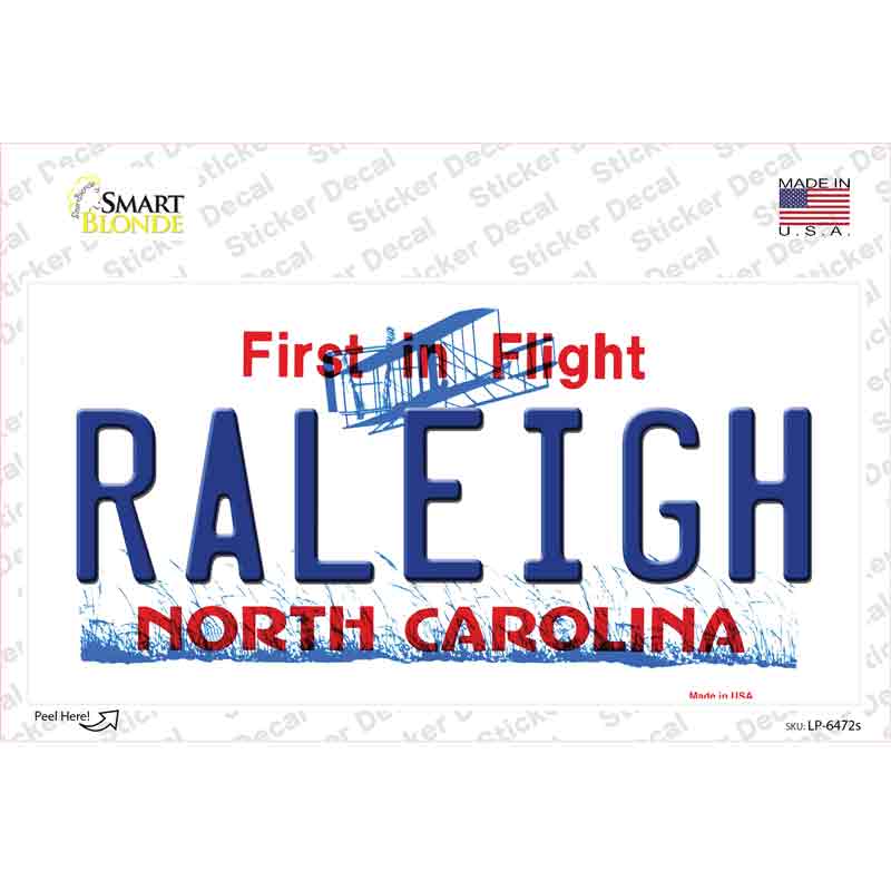 LP-6472s-M Raleigh North Carolina Novelty Sticker Decal - Medium
