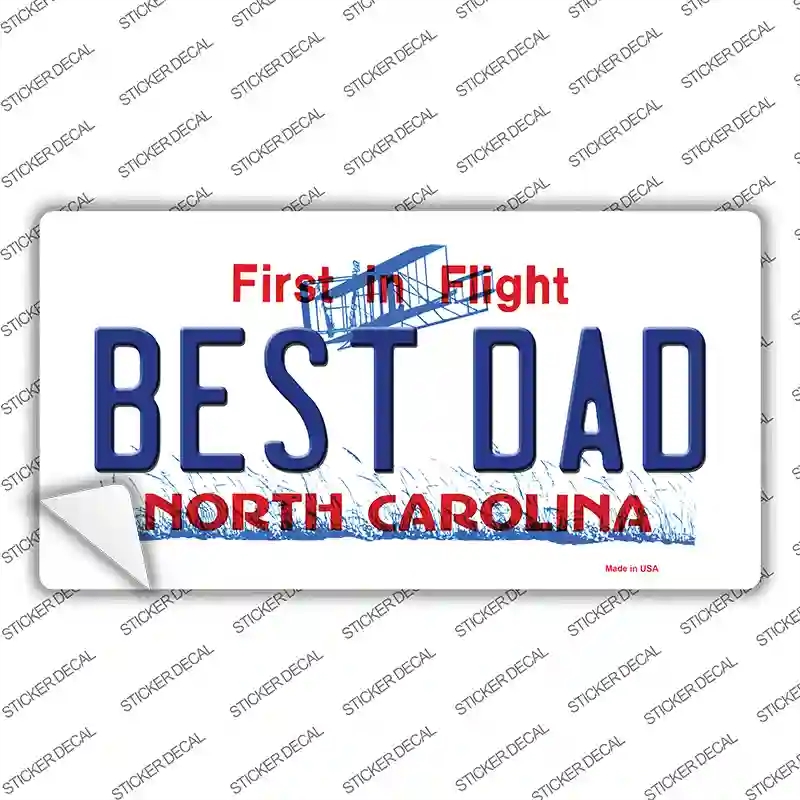 LP-6479s-S Best Dad North Carolina Novelty Sticker Decal - Small