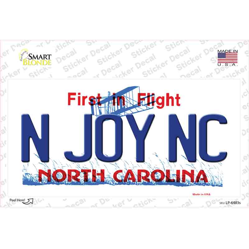 LP-6483s-M N Joy North Carolina Novelty Sticker Decal - Medium