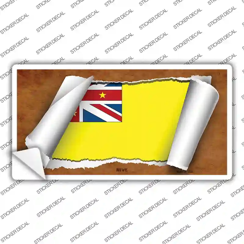 LP-9252s-L Nive Flag Scroll Novelty Sticker Decal - Large