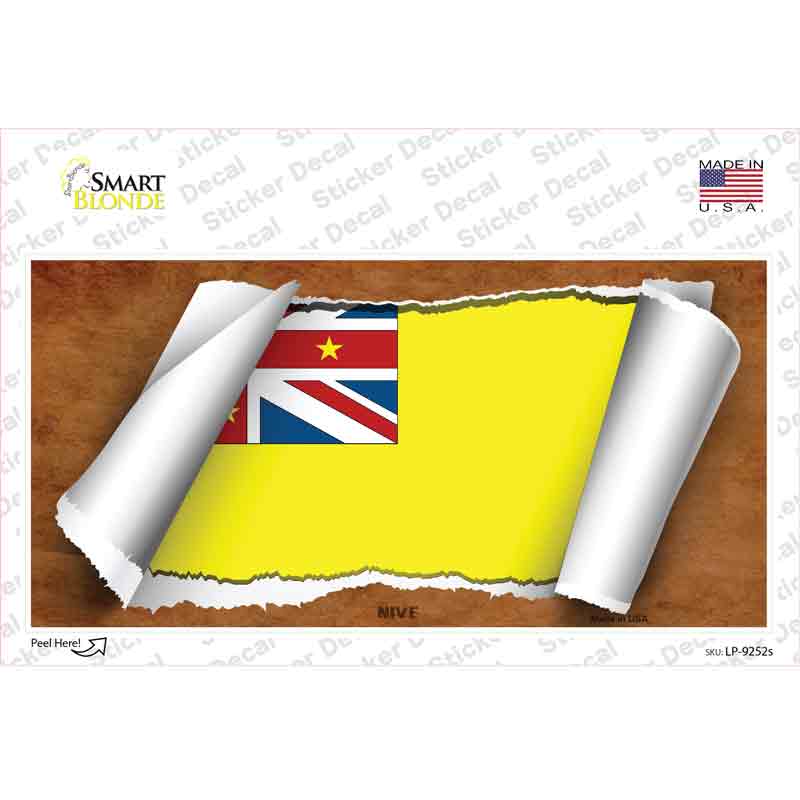 LP-9252s-M Nive Flag Scroll Novelty Sticker Decal - Medium